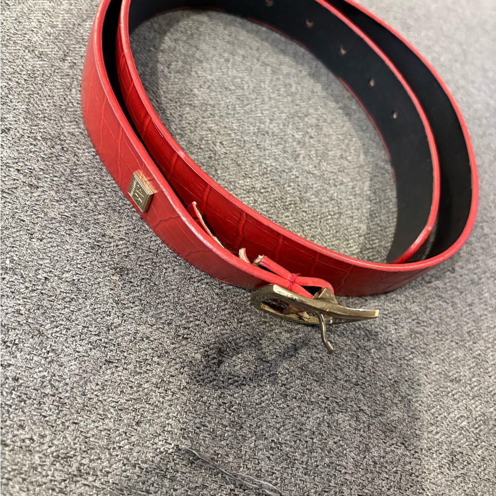 Red Textured Women's Belt